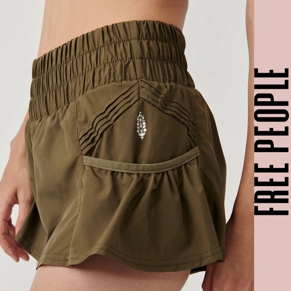 Free People Olive Athletic Shorts - Picture 2 of 8